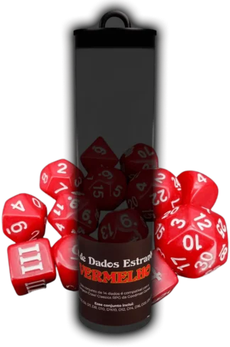 Conjunto de Dados Estranhos DCC RPG: Vermelho