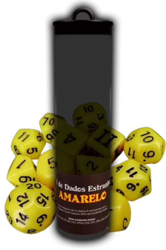 Conjunto de Dados Estranhos DCC RPG: Amarelo